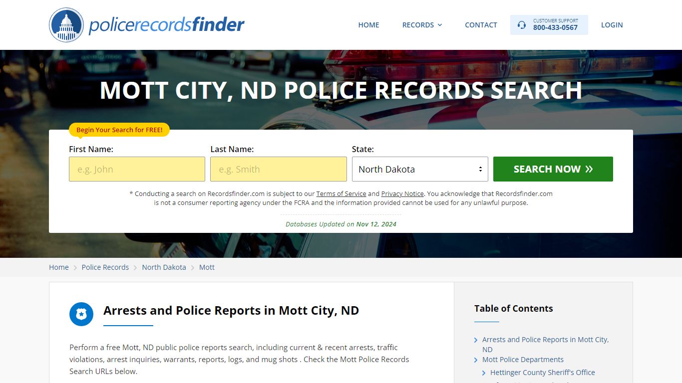 Mott, Hettinger County, ND Police Reports & Police Department Records